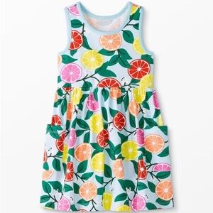 Hanna Andersson Girls Size 4T Fruit Print Sleeveless Play Dress EUC